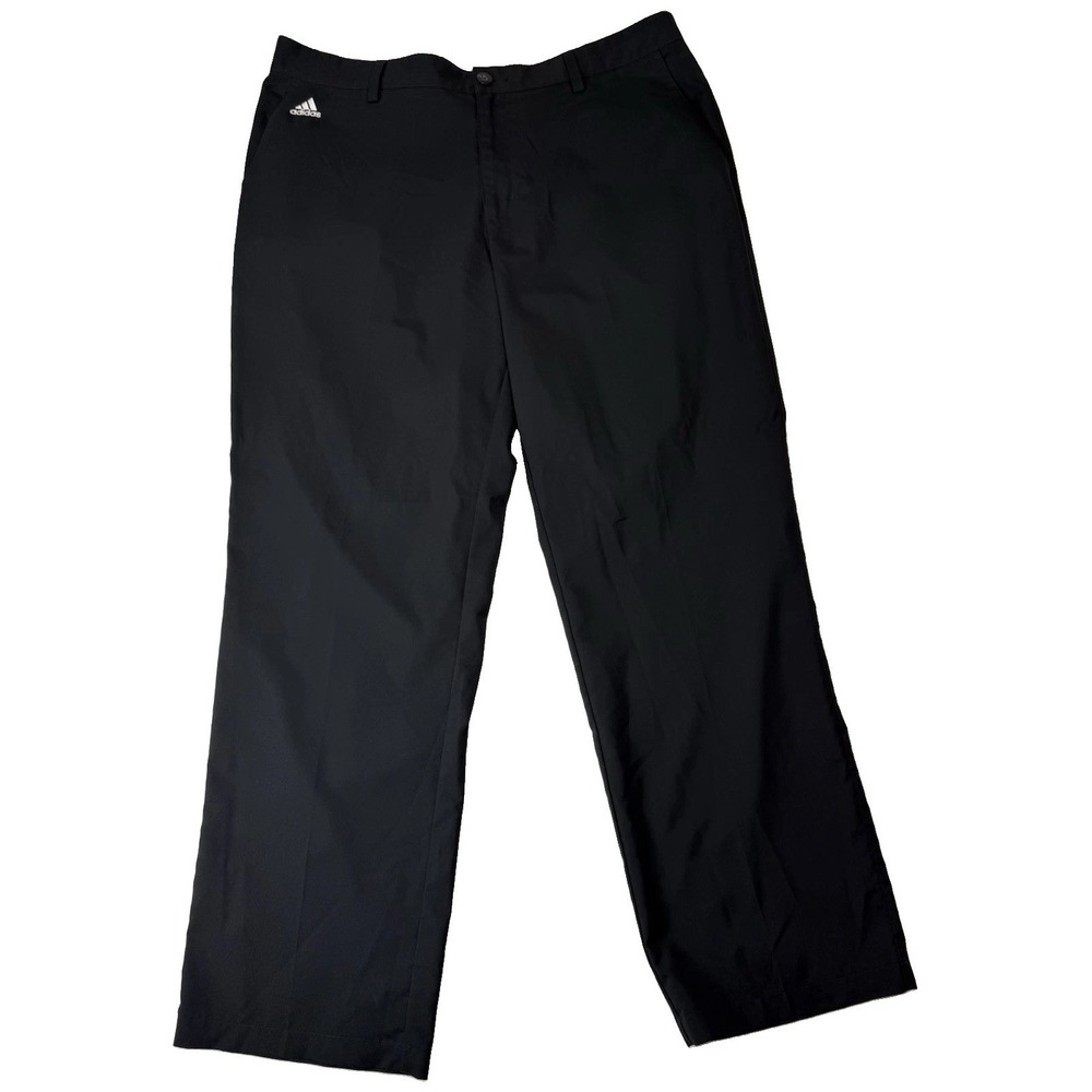 Adidas Climalite Golf Pants Mens 38x32 Black Performance 3 Stripe Stretch APU008